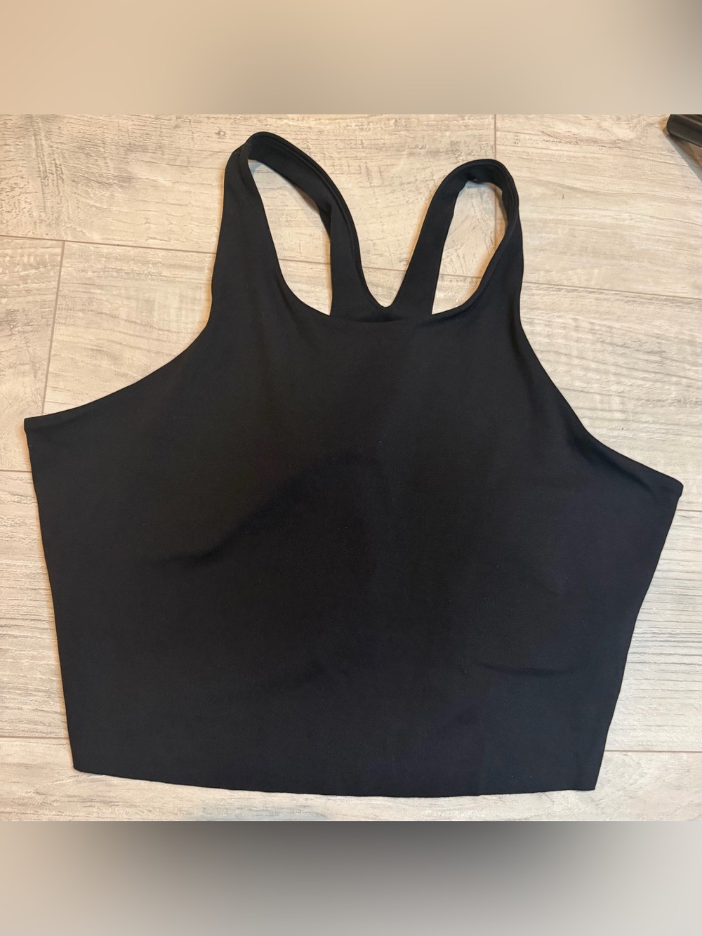 Nike Yoga Dri-FIT Luxe Women's Shelf-Bra Cropped Tank Black size L - Picture 2 of 11